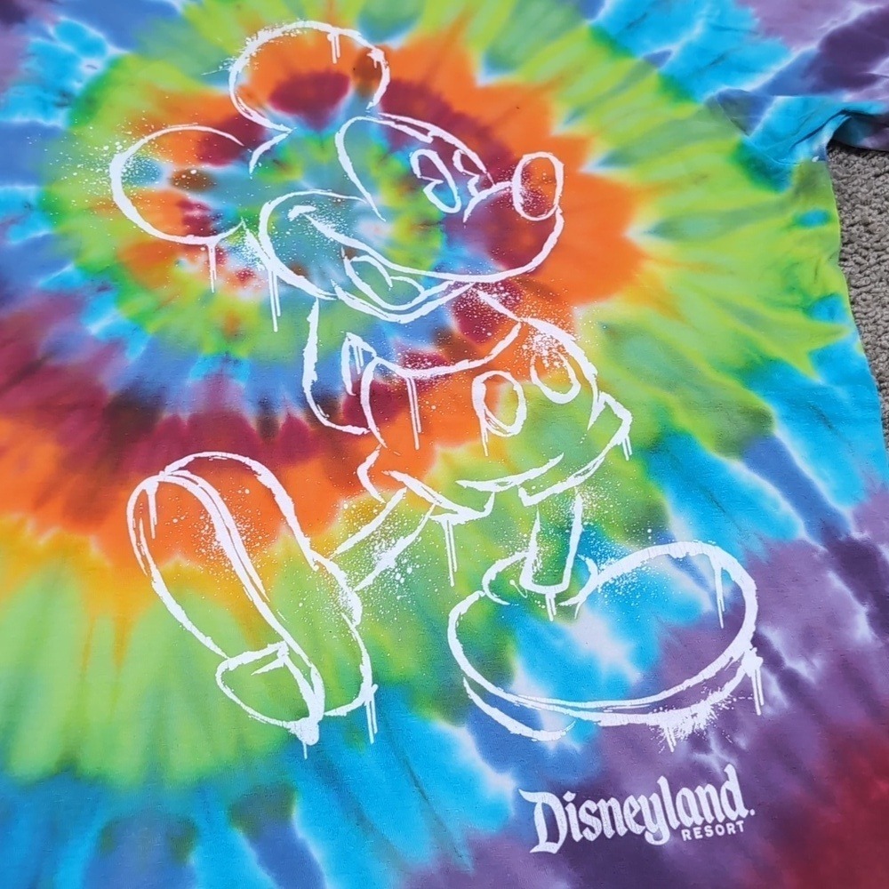 Disneyland Resort Spiral Tie Dye T-Shirt Mickey Mouse women's size Small - Picture 2 of 5